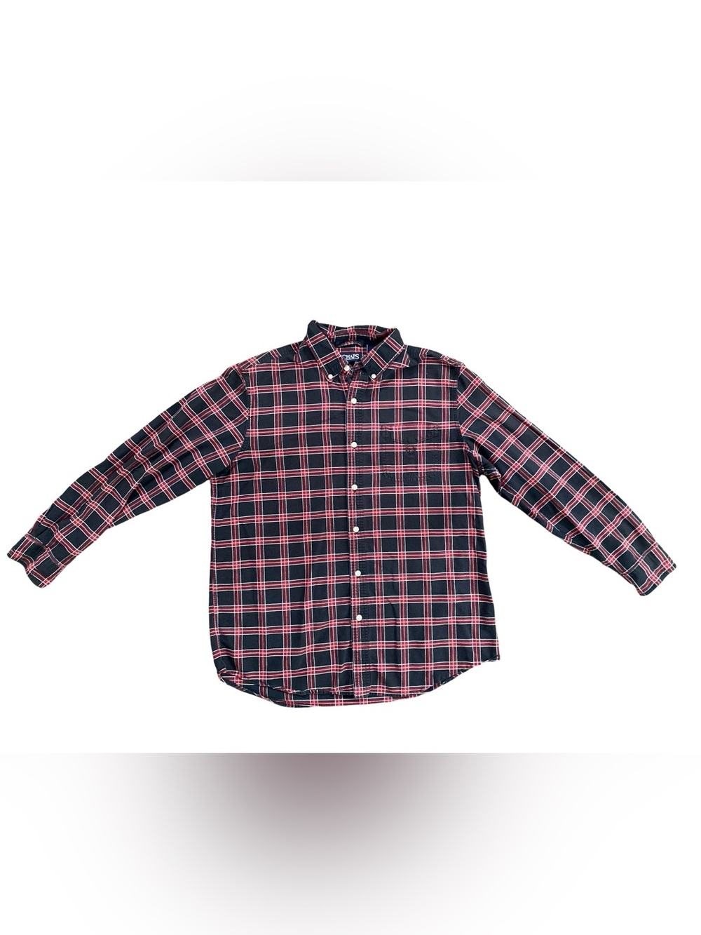 Chaps Men’s Plaid Classic Oxford Button -Down Long Sleeve Shirt Size Large